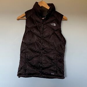 The North Face Dark Brown Down Quilted Vest 550